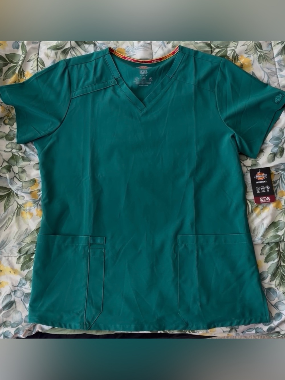 Dickies Teal V-Neck Medical Scrub Top